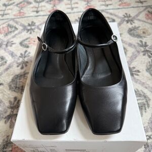 Aeyde Black Mary Jane Ballet Flat